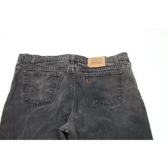 Vintage 90s Levis 550 Orange Tab Mens 40x28 Relaxed Tapered Leg Jeans Black USA